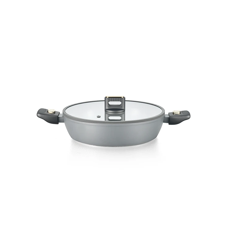 Grey Ceramic With Detachable Handle Cookware Set