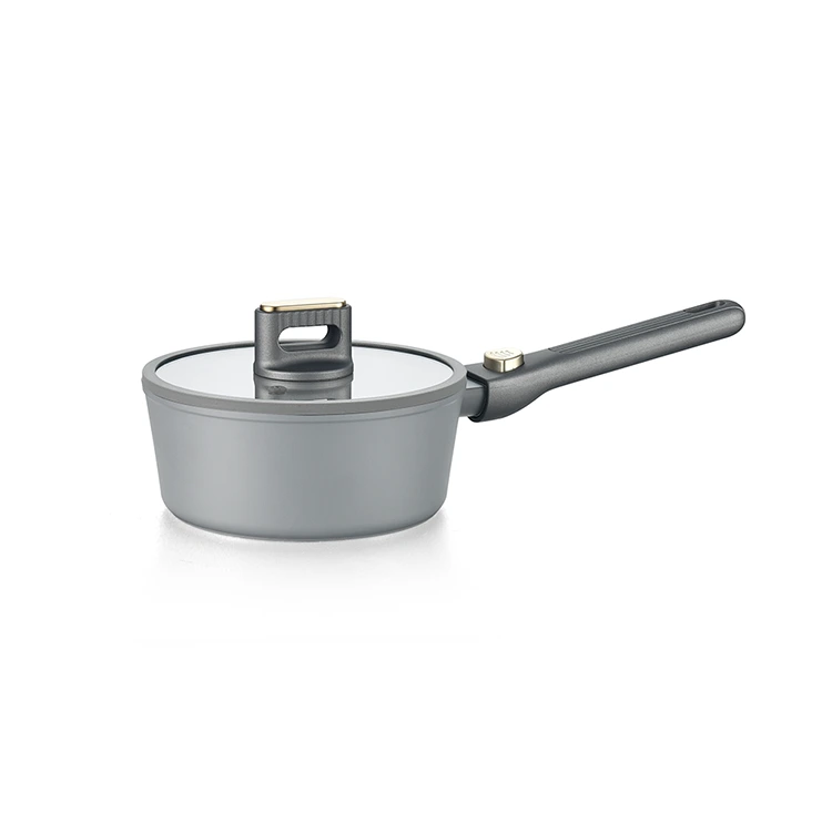 Grey Ceramic With Detachable Handle Cookware Set