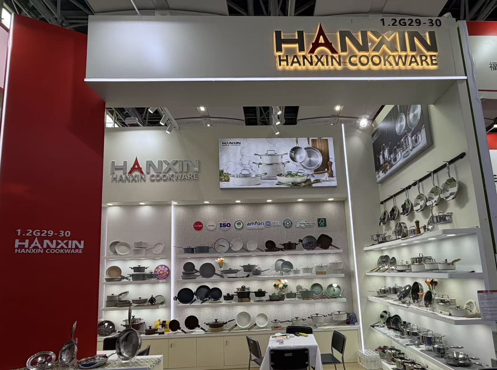 HANXIN Cookware exhibition booth 1.2G29-30