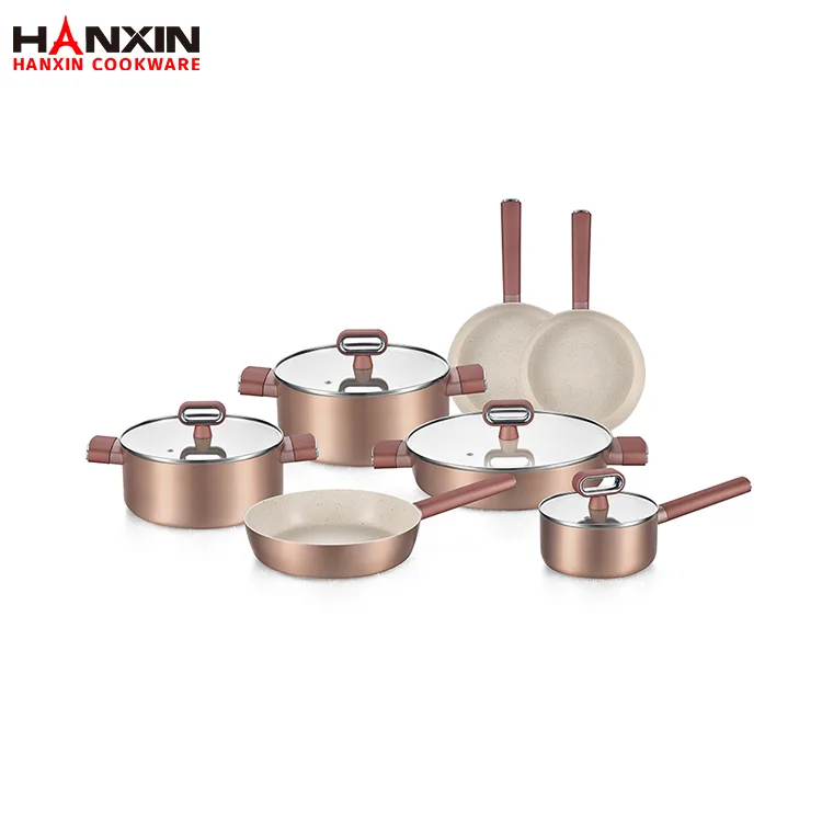 Luxury-Style Golden Color Ceramic Cookware Set